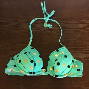 👙 Victoria’s Secret Teal Polka Dot Bikini Top👙